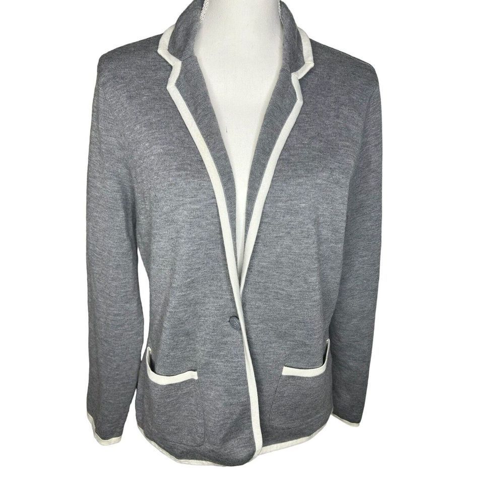 Brooks Brothers Gray Blazer with White Trim